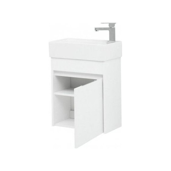 Тумба подвесная с раковиной Aquanet Лидс 50 см 239741, белый, Цвет фасада: белый - фото 8