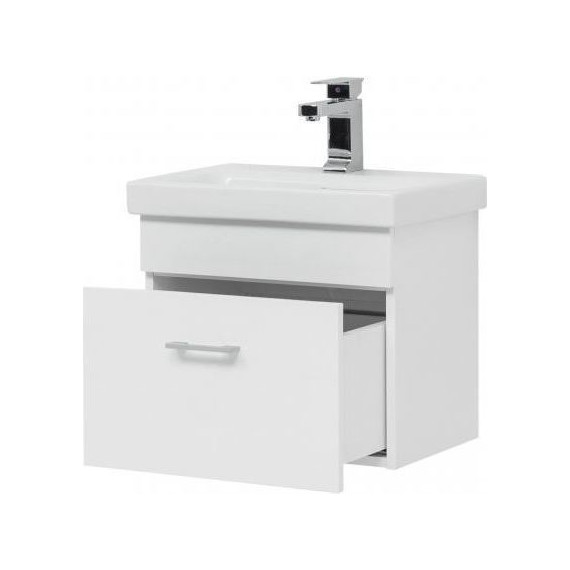 Тумба подвесная с раковиной Aquanet Нота 50 (Moduo Slim) 246955, белый - фото 7