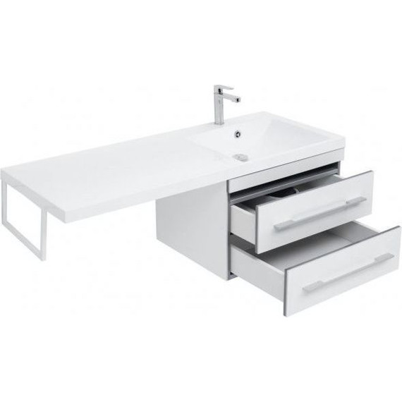 Тумба подвесная с раковиной-столешницей Aquanet Верона 120 см 239568 R, белый - фото 14