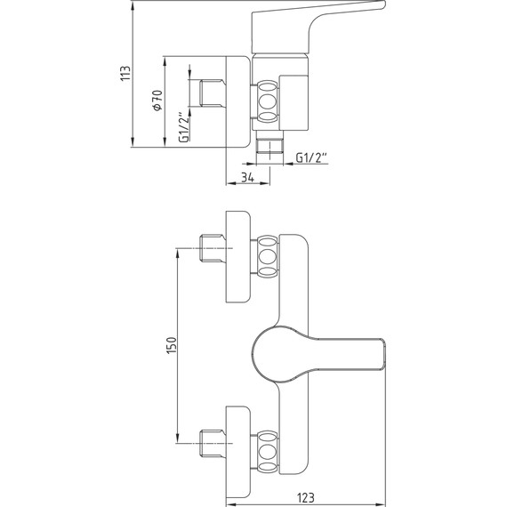 Смеситель для душа E.C.A. Luna 102154011EX - фото 5