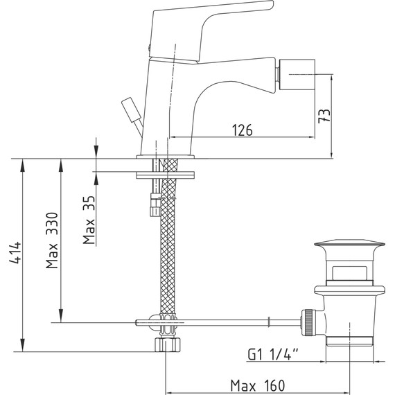 Смеситель для биде E.C.A. Luna 102110192EX - фото 6