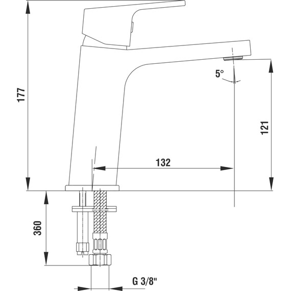 Смеситель для раковины E.C.A. Tiera 104808989EX, белый/хром - фото 3