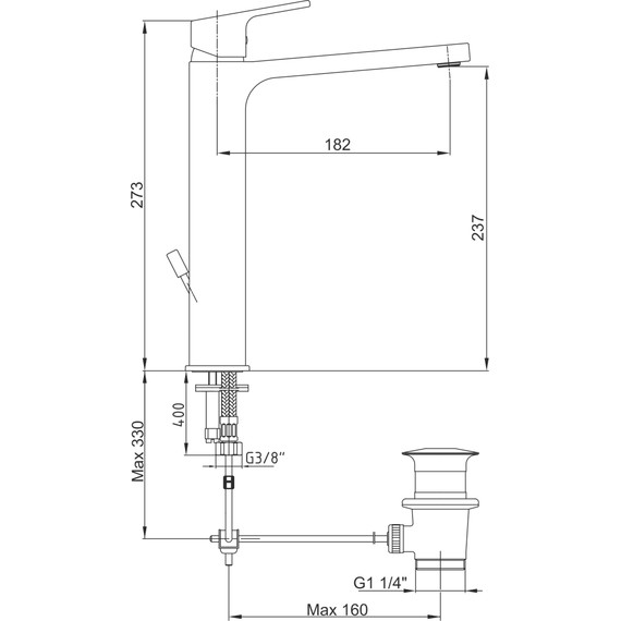 Смеситель для раковины высокий E.C.A. Tiera 102188014EX - фото 5