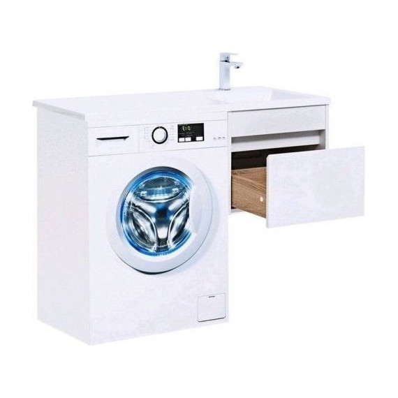 Тумба подвесная с раковиной-столешницей Aquanet Токио 110 см 236915 R, белый - фото 12