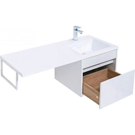 Тумба подвесная с раковиной-столешницей Aquanet Токио 110 см 236915 R, белый - фото 5