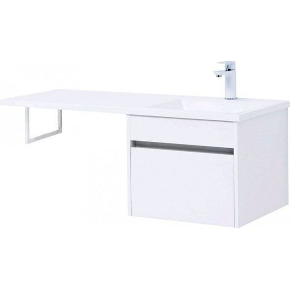 Тумба подвесная с раковиной-столешницей Aquanet Токио 110 см 236915 R, белый - фото 6