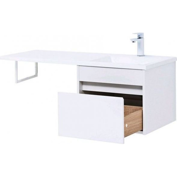 Тумба подвесная с раковиной-столешницей Aquanet Токио 110 см 236915 R, белый - фото 7