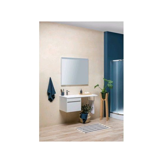 Тумба подвесная с раковиной-столешницей Aquanet Токио 110 см 236915 L, белый - фото 15