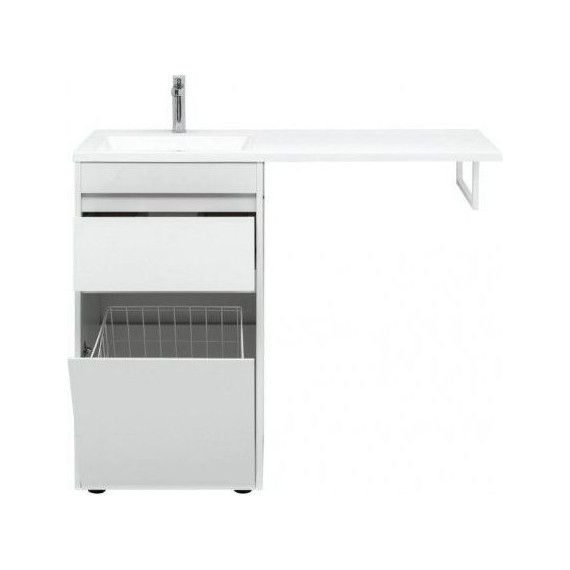 Тумба напольная с раковиной-столешницей Aquanet Токио 110 см 239289 L, белый - фото 7