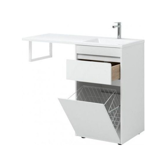 Тумба напольная с раковиной-столешницей Aquanet Токио 110 см 239289 R, белый - фото 5