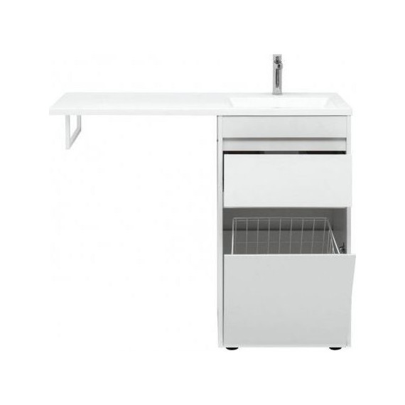 Тумба напольная с раковиной-столешницей Aquanet Токио 110 см 239289 R, белый - фото 7