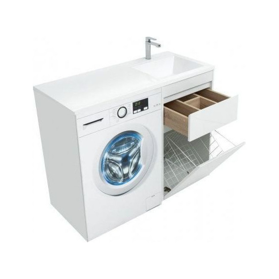 Тумба напольная с раковиной-столешницей Aquanet Токио 110 см 239289 R, белый - фото 9