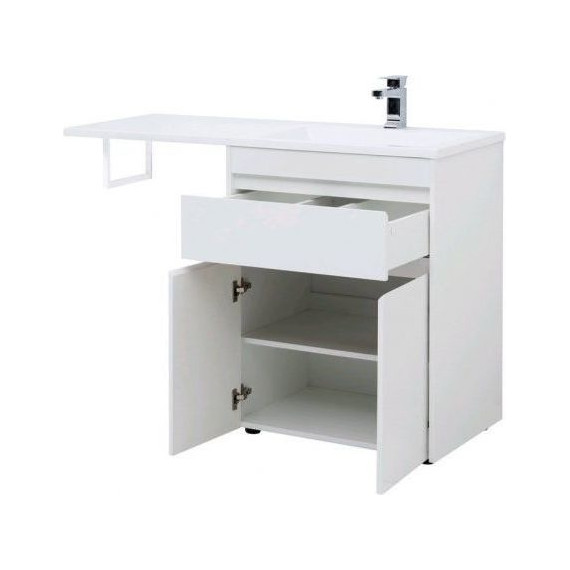 Тумба напольная с раковиной-столешницей Aquanet Токио 130 см 237746 R, белый - фото 13