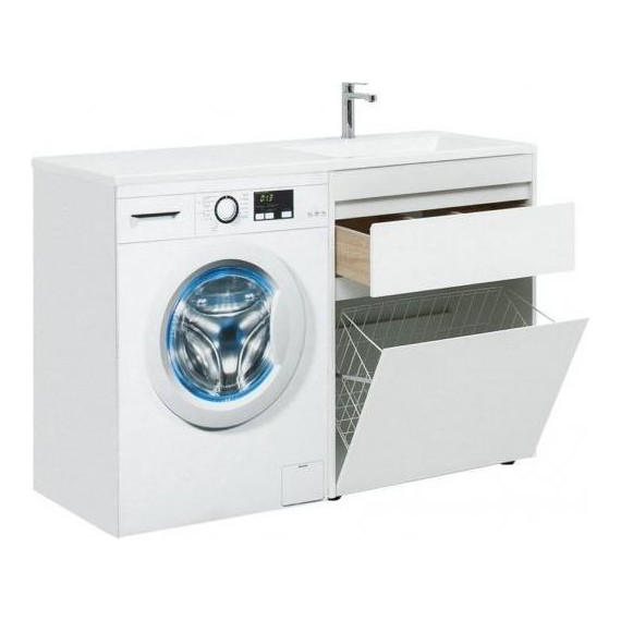 Тумба напольная с раковиной-столешницей Aquanet Токио 130 см 239291 R, белый - фото 3