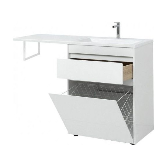Тумба напольная с раковиной-столешницей Aquanet Токио 130 см 239291 R, белый - фото 12