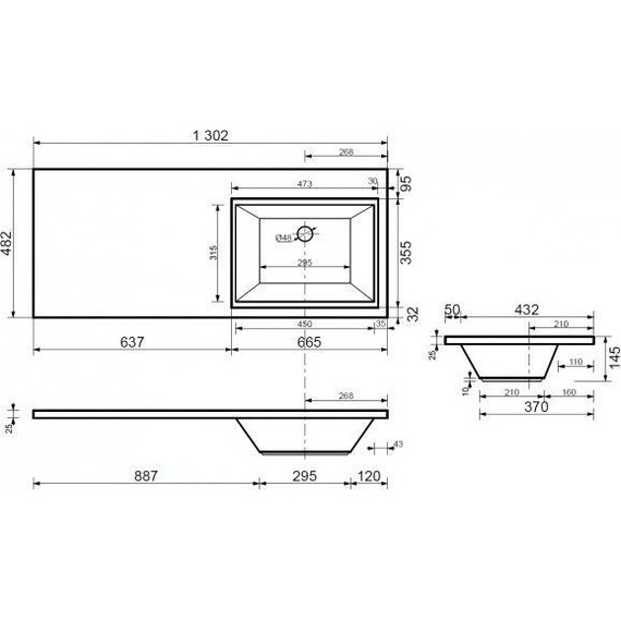 Тумба напольная с раковиной-столешницей Aquanet Токио 130 см 239291 R, белый - фото 16