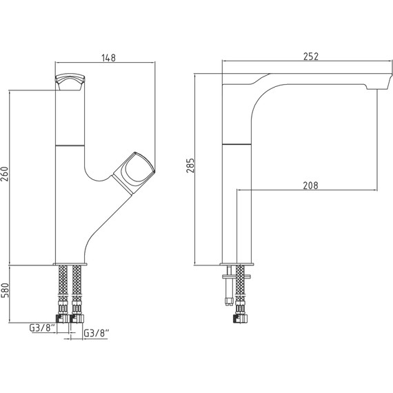 Смеситель для кухни E.C.A. Myra 104518063EX, черный - фото 5