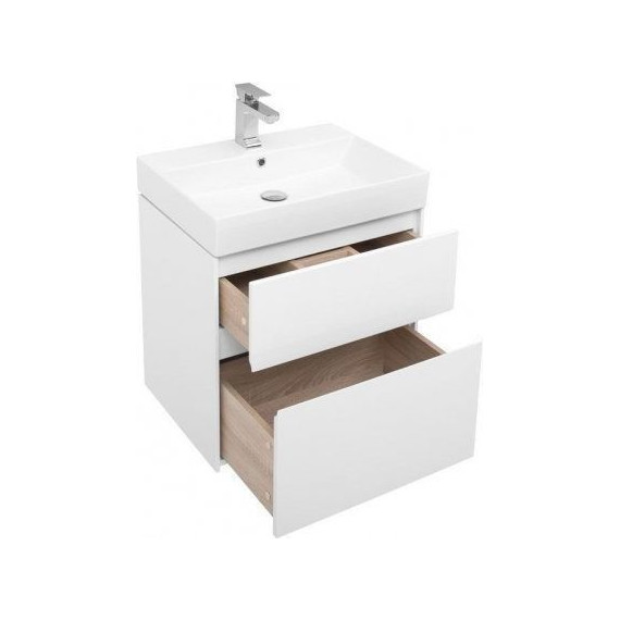 Тумба подвесная с раковиной Aquanet Бруклин 60 см 203958, белый - фото 4