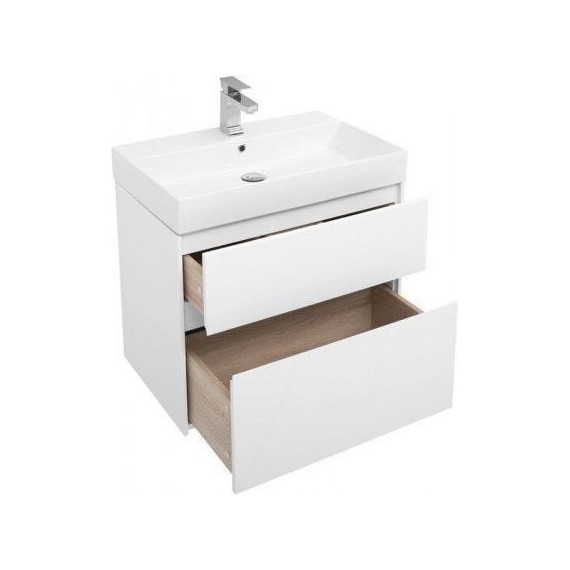 Тумба подвесная с раковиной Aquanet Бруклин 70 см 203959, белый - фото 4