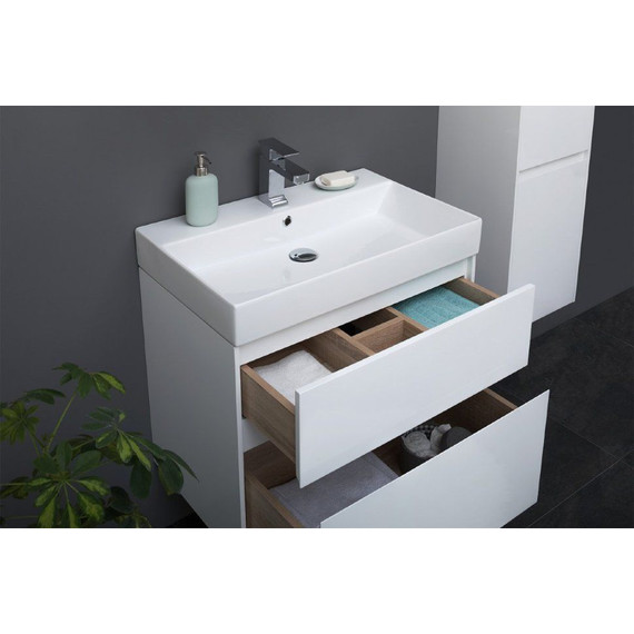 Тумба подвесная с раковиной Aquanet Бруклин 70 см 203959, белый - фото 5