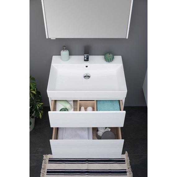 Тумба подвесная с раковиной Aquanet Бруклин 70 см 203959, белый - фото 7