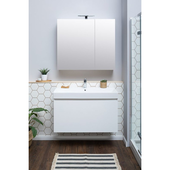 Тумба подвесная с раковиной Aquanet Йорк 100 см 202091, белый - фото 7