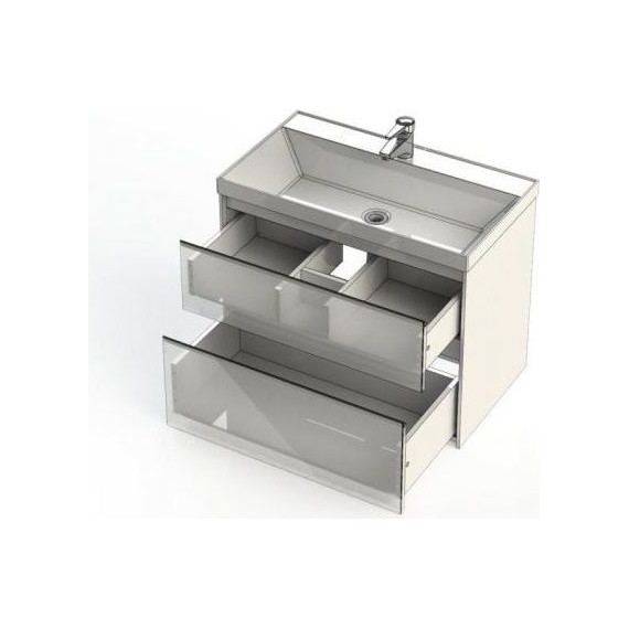 Тумба подвесная с раковиной Aquanet Гласс 80 см 238361, белый - фото 15