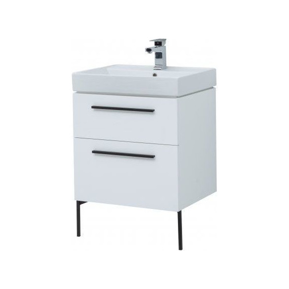 Тумба подвесная с раковиной Aquanet Nova 60 см 242279, белый, Цвет фасада: белый - фото 6