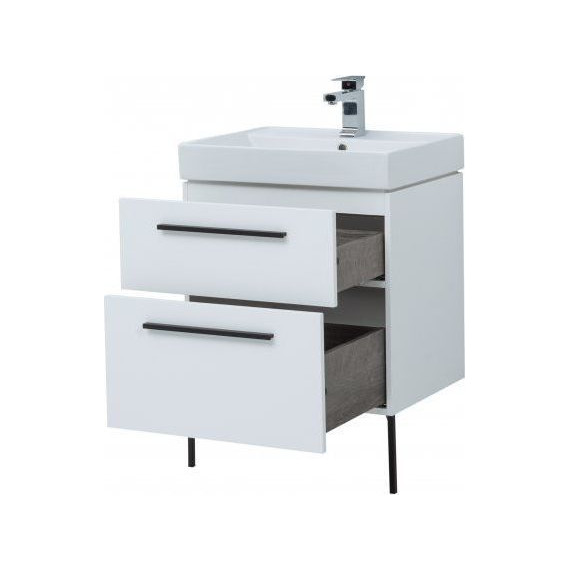 Тумба подвесная с раковиной Aquanet Nova 60 см 242279, белый, Цвет фасада: белый - фото 7