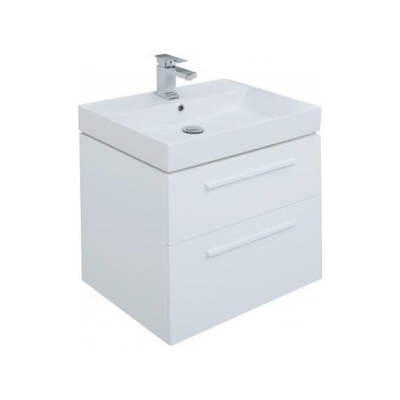 Тумба подвесная с раковиной Aquanet Nova 60 см 242279, белый, Цвет фасада: белый - фото 9