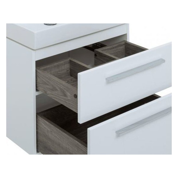 Тумба подвесная с раковиной Aquanet Nova 60 см 242279, белый, Цвет фасада: белый - фото 10