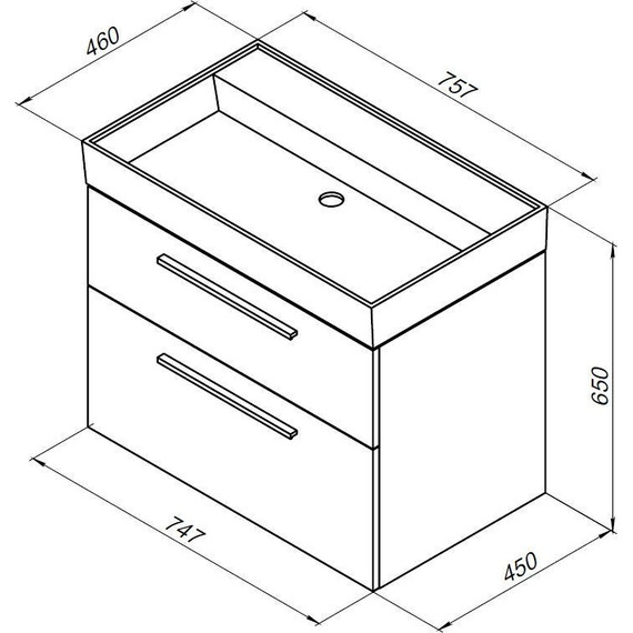 Тумба подвесная с раковиной Aquanet Nova 75 см 242260, дуб рошелье, Цвет фасада: дуб рошелье - фото 11