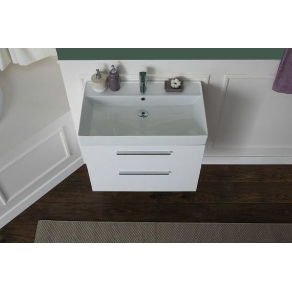 Тумба подвесная с раковиной Aquanet Nova 75 см 242262, белый, Цвет фасада: белый - фото 14