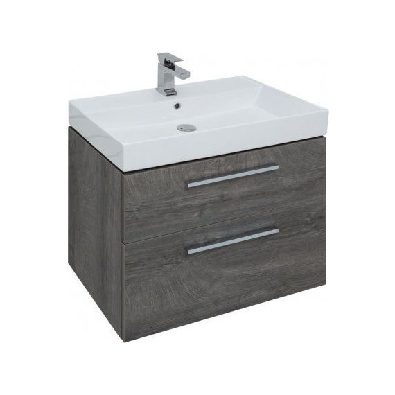 Тумба подвесная с раковиной Aquanet Nova 75 см 242260, дуб рошелье, Цвет фасада: дуб рошелье - фото 8