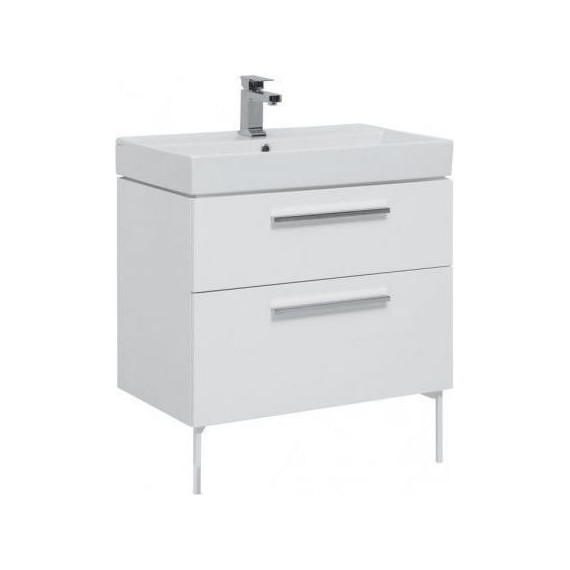 Тумба подвесная с раковиной Aquanet Nova 75 см 242262, белый, Цвет фасада: белый - фото 9