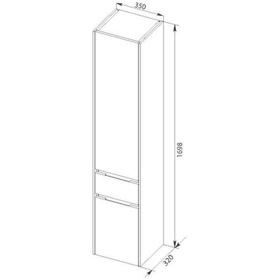 Пенал подвесной Aquanet Латина 35 см 179606, белый - фото 10