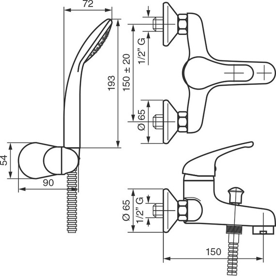 Смеситель для ванны Emmevi Ambra CR9001 - фото 2