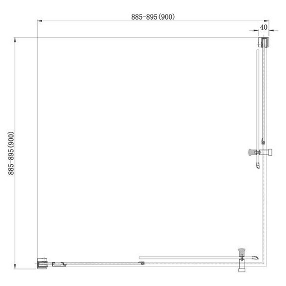 Душевое ограждение Aquanet Delta Cube NPE1142 90x90 см (стекло 8 мм), хром/прозрачное - фото 11