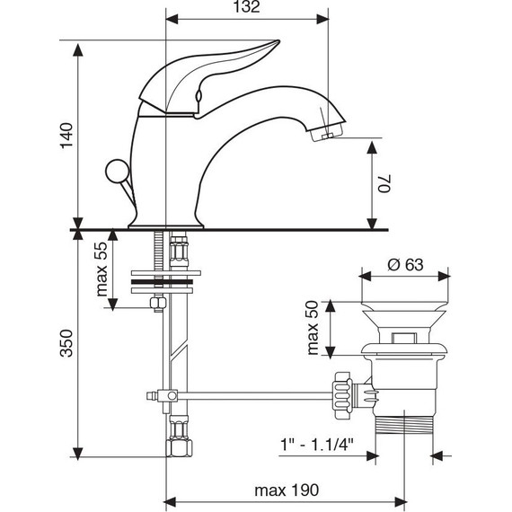 Смеситель для раковины Emmevi Duka BR44003, бронза - фото 2