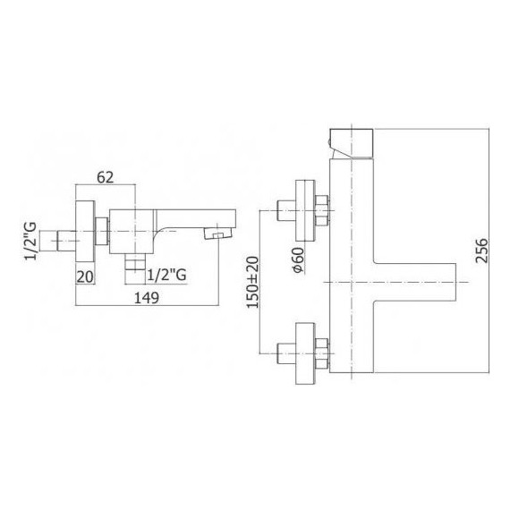 Смеситель для ванны Paffoni Elle EL022CR - фото 3