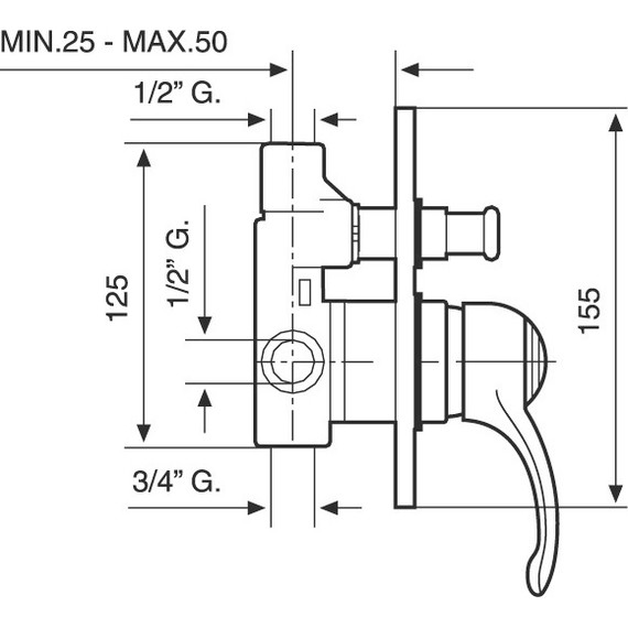 Смеситель для ванны Emmevi Harmony CR22019 - фото 2