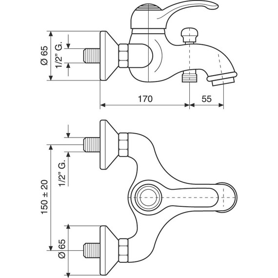 Смеситель для ванны Emmevi Harmony CR22001 - фото 2