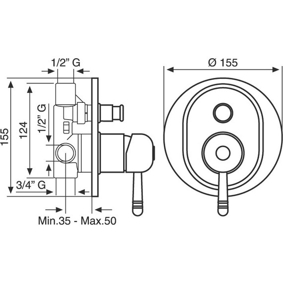 Смеситель для ванны Emmevi Laguna OR40019, золото - фото 2