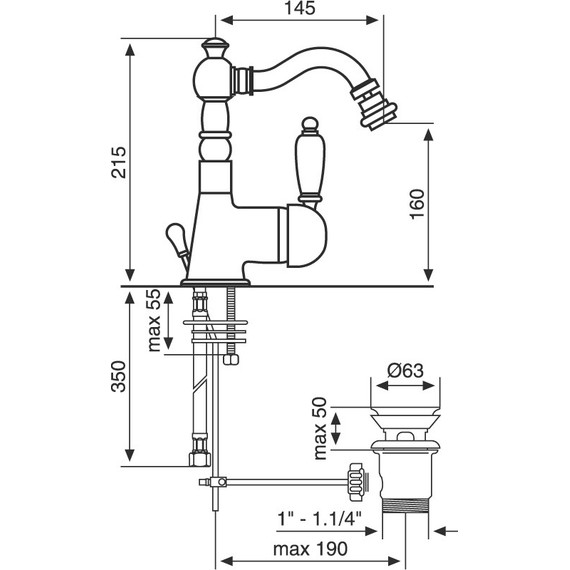 Смеситель для биде Emmevi Laguna OR40514, золото - фото 2