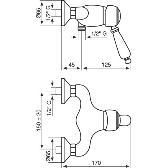 Смеситель для душа Emmevi Laguna BR40062, бронза - фото 2