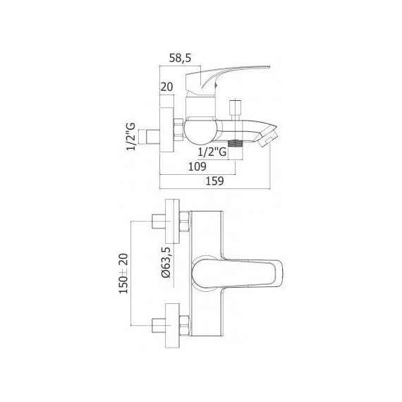 Смеситель для ванны Paffoni Lime LM022CR - фото 2