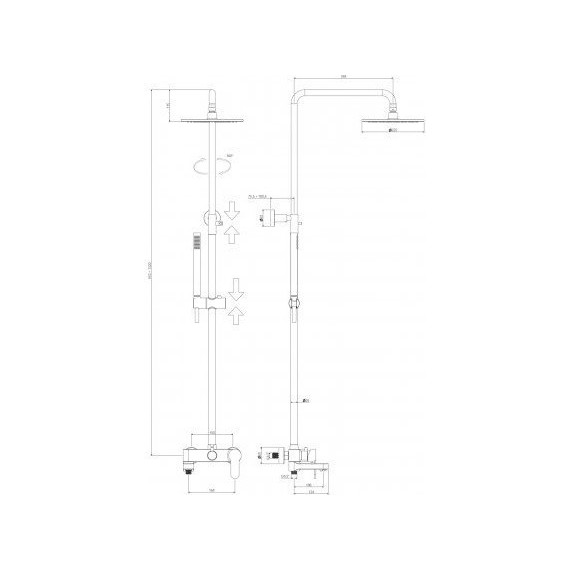 Душевая стойка Paffoni Blu ZCOL632NO, чёрный матовый - фото 5