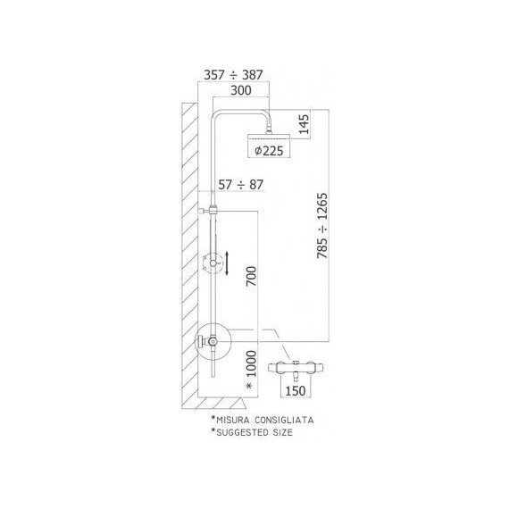 Душевая стойка с термостатом Paffoni Mini Birillo ZCOL638LIQCR - фото 3