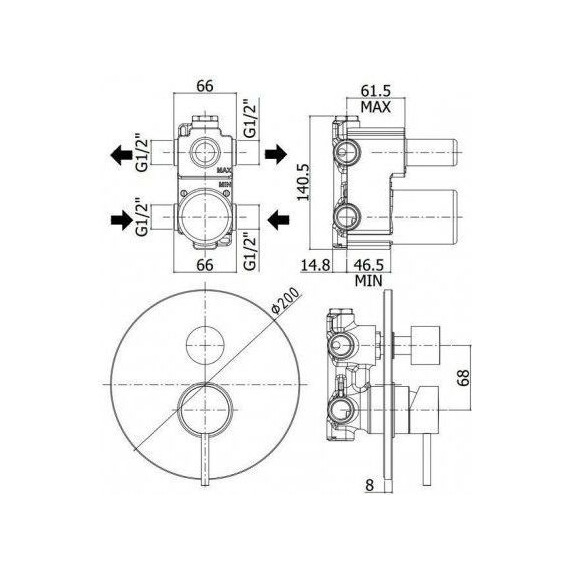 Смеситель для ванны Paffoni Light LIG018CR - фото 2