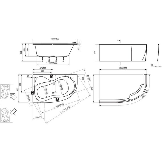 Ванна акриловая Ravak Rosa 150х95 см C561000000 R - фото 7